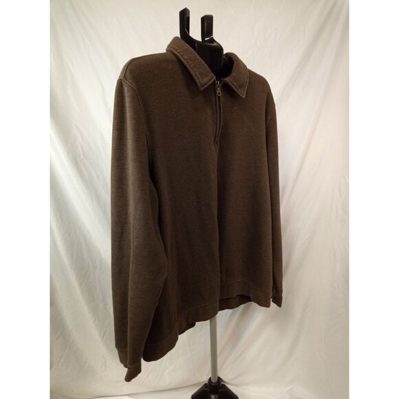 Croft and Barrow Men's Brown Quarter Zip Easy Care Sweater Sz XL - Picture 3 of 7